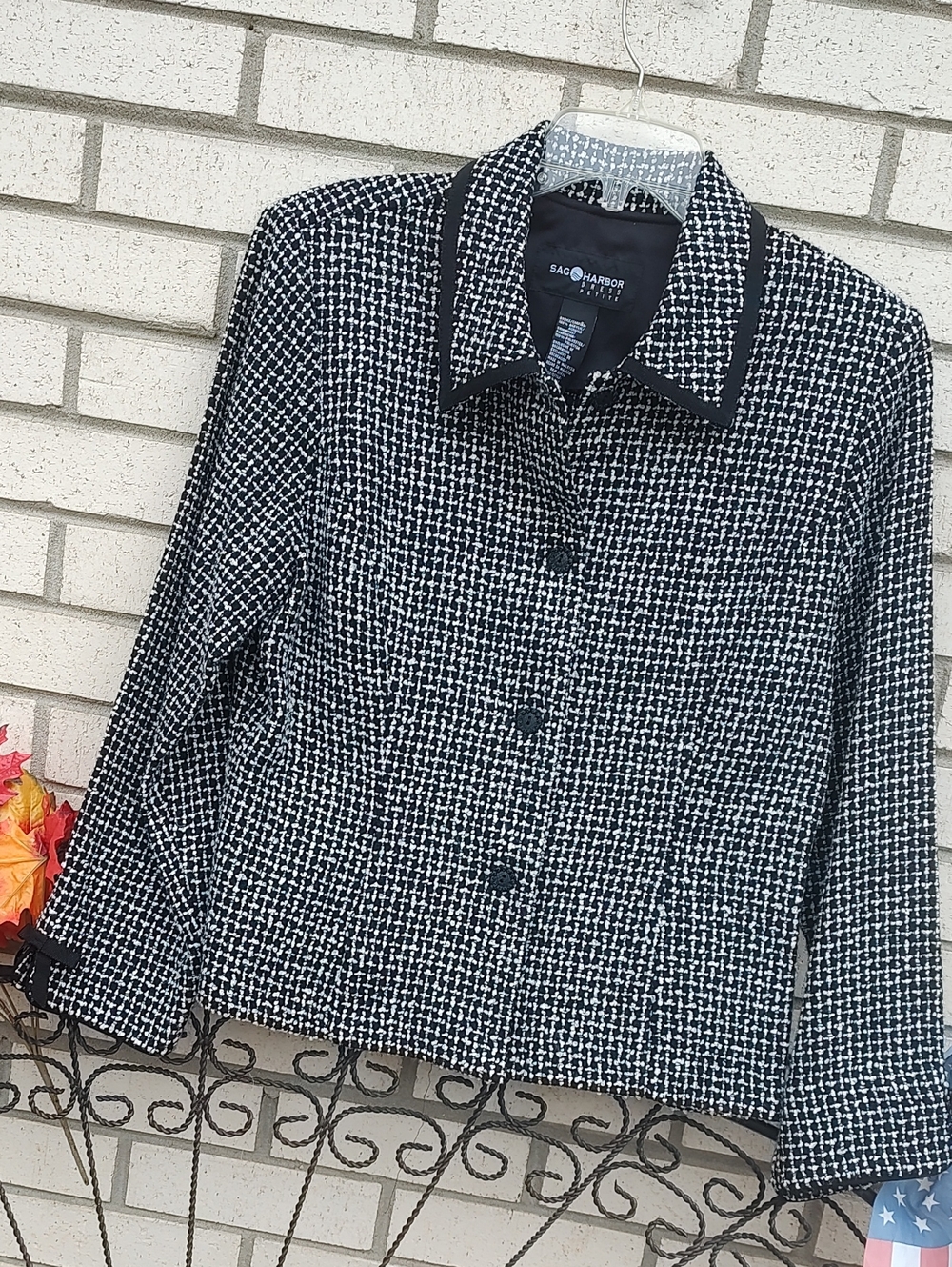 Sag Harbor Black and White Tweed Blazer